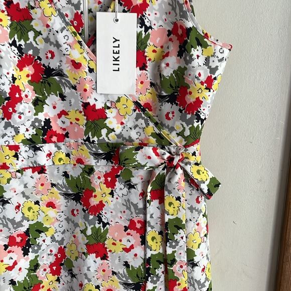 Likely Floral Vera Dress Ivory/red Multi - Picture 8 of 16